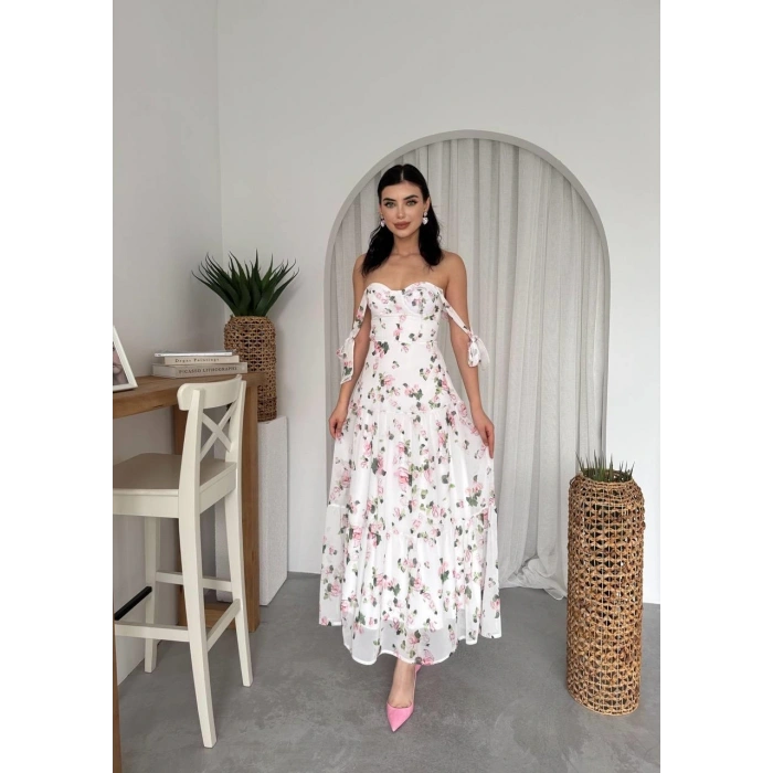 Poses Omuz Bağlamalı Elbise