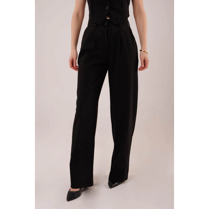 Premium Model Oturtmalı Siyah Pantolon