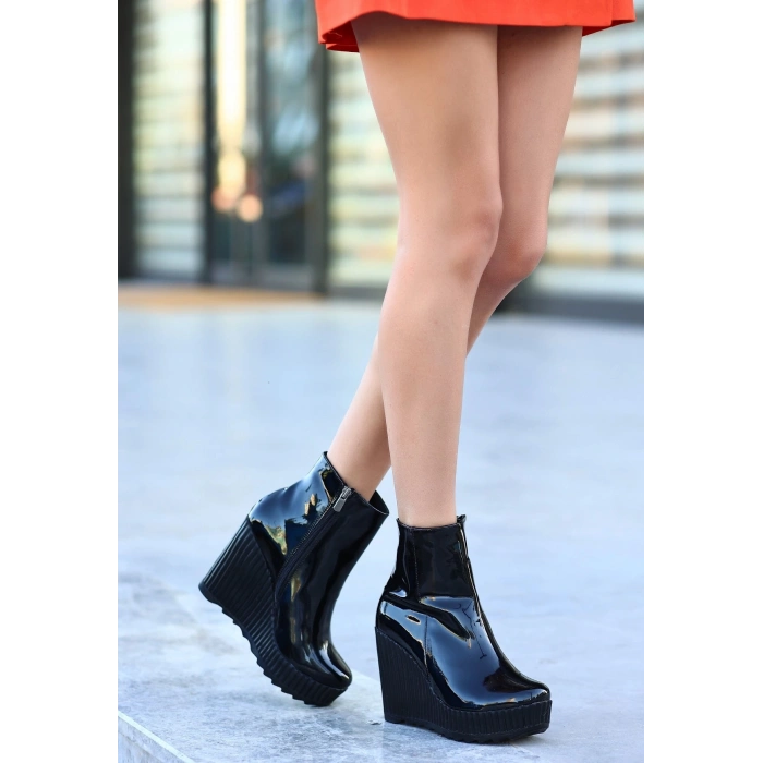 Rosol Siyah Rugan Dolgu Topuk Bot