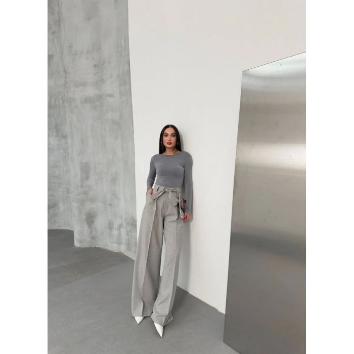 Sante Çi̇zgi̇li̇ Bel Kuşakli Palazzo Pantolon