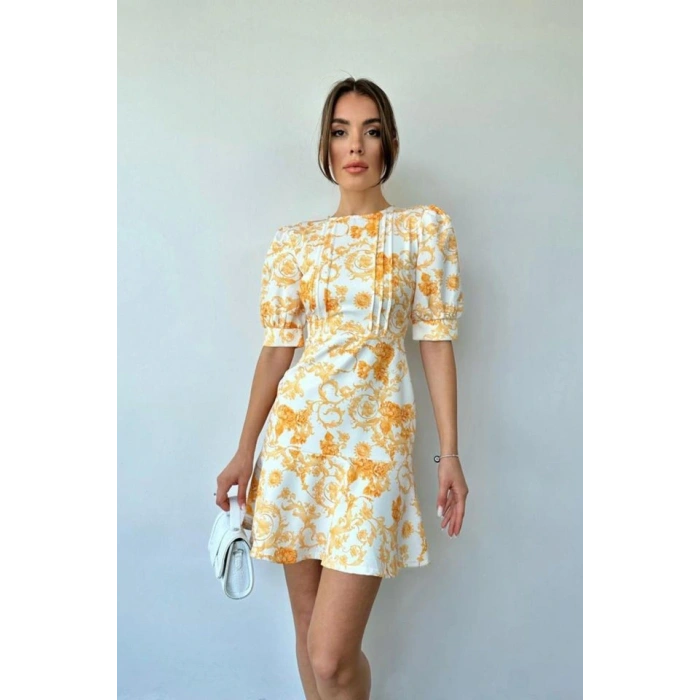 Sarı Çiçekli Elbise