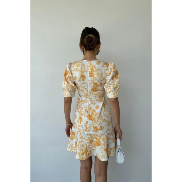Sarı Çiçekli Elbise