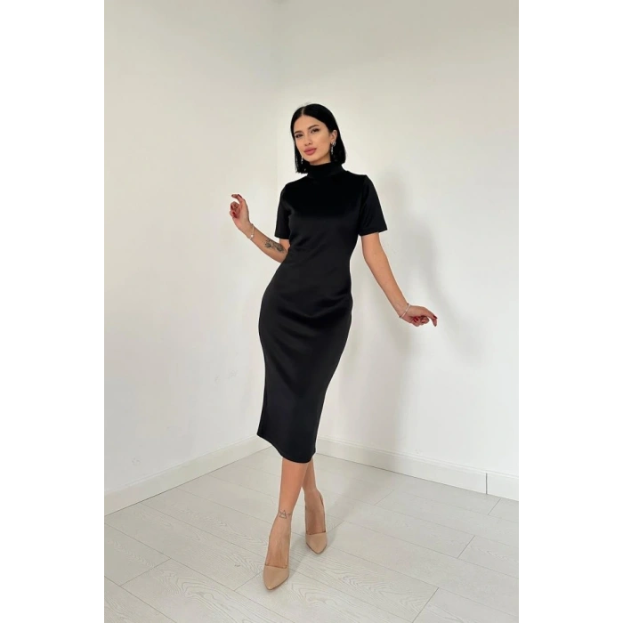 Siyah Balıkçı Yaka Elbise