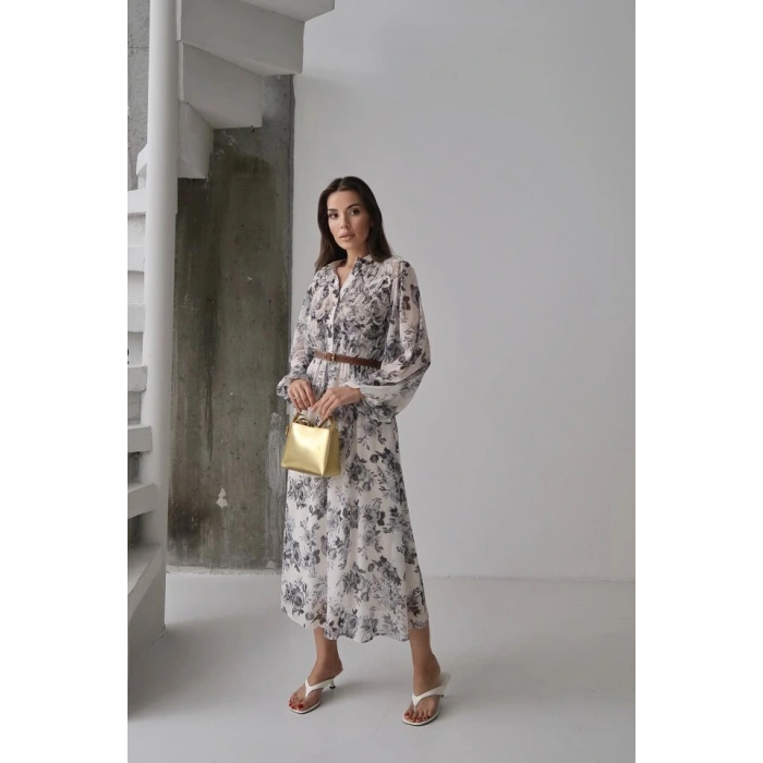 Siyah Biye Detaylı Elbise