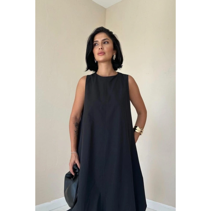 Siyah Comfort Balon Elbise