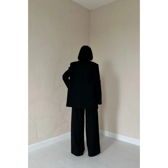 Siyah Klas Ceket Ve Yelek Ve Pantolon Takım