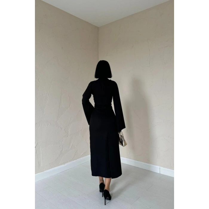 Siyah Tek Kollu Elbise