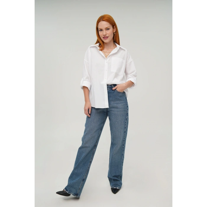 Tek Cepli Ekru Gömlek