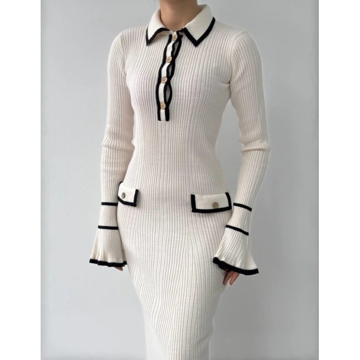 Wale Cep Detaylı Elbise