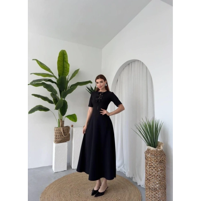 Wera Taşlı Fiyonk Detaylı Elbise