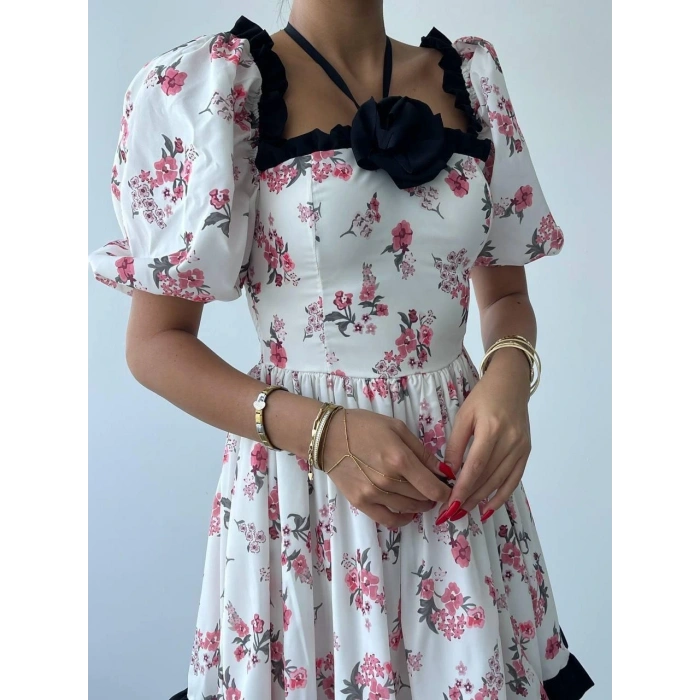 Wismar Gül Detay Elbise