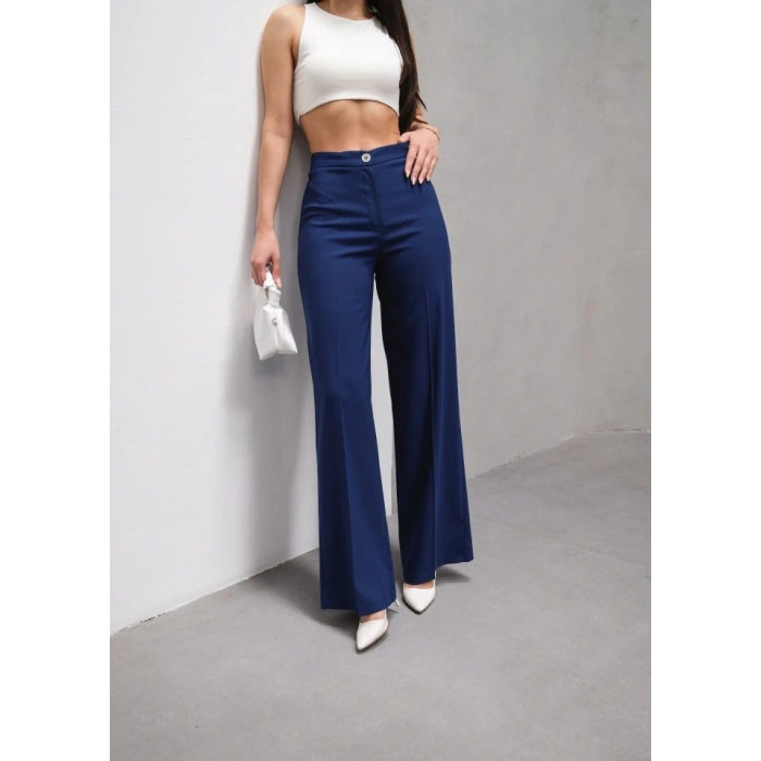 Yüksek Bel Straight Fit Palazzo Pantolon