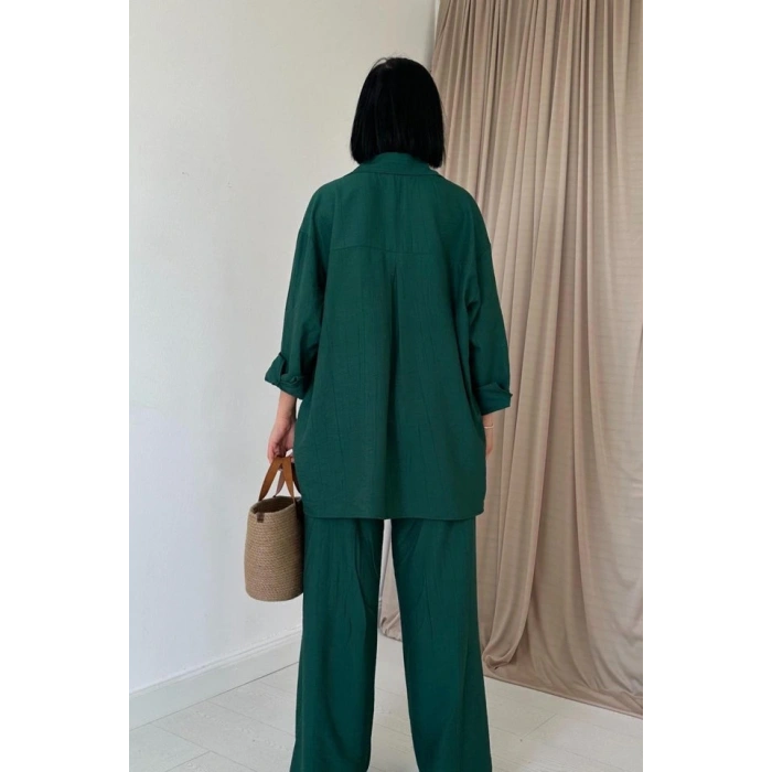 Zümrüt Alice Gömlek Ve Bol Kesim Pantolon Takım