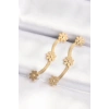 316L Çelik Gold Renk İtalyan Zincir Papatya Küpe