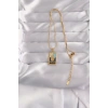 316L Çelik Gold Renk Karışık Mineli El Figür Tarot Kolye