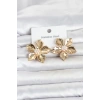 316L Çelik Gold Renk Lotus Çiçek Model Kadın Küpe