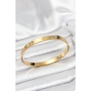 316L Çelik Gold Renk Zirkon Taşlı 65 mm Kadın Kelepçe Bileklik