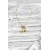 316L Çelik Gold Zirkon Taşlı Deniz Tema Charmlı Kadın Kolye