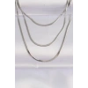 316L Çelik Gümüş Renk İtalyan Zincir Çoklu Kolye