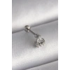 316L Çelik Gümüş Renk Üçgen Zirkon Taşlı Tragus Piercing