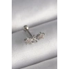 316L Çelik Gümüş Renk Zirkon Taşlı Çiçek Tragus Piercing
