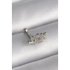 316L Çelik Gümüş Renk Zirkon Taşlı Dal Tragus Piercing