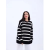43111 TRİKO ÇİZGİLİ SALAŞ KAZAK-SİYAH-EKRU