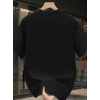Baskılı Oversize Bisiklet Yaka T-shirt - Siyah