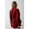 Bel Detaylı Gömlek - Bordo