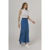 Bel Lastikli Dantel Etek - Mavi