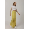 Bel Lastikli Dantel Etek - Sarı