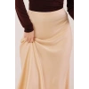 Çan Kesim Midi Krem Saten Etek