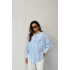 ÇİZGİLİ GÖMLEK - Mavi