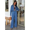 Denim Gömlek Plazzo Pantolon Takım 10163-08