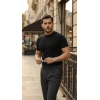 Erkek Basic Bisiklet Yaka Kısa Kollu Triko Tişört - %100 Pamuk Akrilik