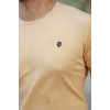 Erkek Bisiklet Yaka Arma Detaylı Basic Kısa Kollu Tişört
