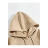 Erkek Düz Kapüşonlu Sweat - Bej
