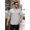 Erkek Hakim Yaka Kısa Kollu Gömlek