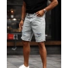 Erkek Kar Yıkama Yırtık Detaylı Şort