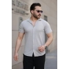 Erkek Kısa Kollu örme Kumaş Pamuklu Gömlek