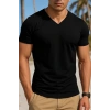 Erkek Kısa Kollu V Yakalı Viskon Tişört