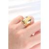 Gold Renk Ayarlanabilir Kavisli Ayna Yüzük