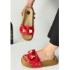Jude Kırmızı Cilt Ayıcıklı Terlik