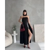 Kadınboğaz Kolsuz Maxi Boy Kalem Elbise