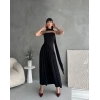 Kadınboğaz Kolsuz Maxi Boy Kalem Elbise