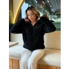Kadın Uzun Kollu önden Fermuarlı Cepli Peluş Sweat