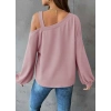 Kadın Uzun Kollu Tek Omuz Askı Detay Salaş Dalgıç Bluz
