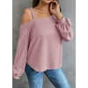 Kadın Uzun Kollu Tek Omuz Askı Detay Salaş Dalgıç Bluz