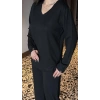Kadın V Yaka Bluz Ve Pantolon Ikili Takım