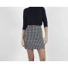 kazaayağı likralı mini etek siyahbeyaz